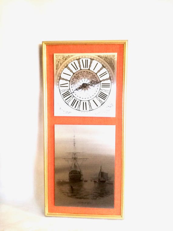 very Rare zodiac Face / Retro art clock / ships Clock / retro clock / retro japan Quartz /  Working clock / vintage art