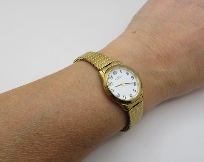 Vintage watch Rotary / Gold plated dress watch / gold Quartz watch / Ladies Gold Dress Watch /  ladies Watch /  Gift for her (i15)