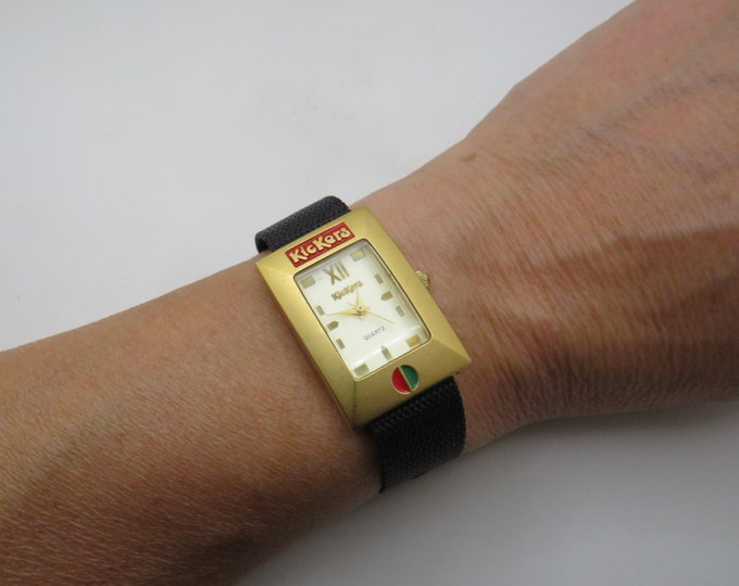 vintage rectangle Kickers fashion watch / vintage womens  Watch / gold watch / vintage sport  / watch / ladies watch  (e18)