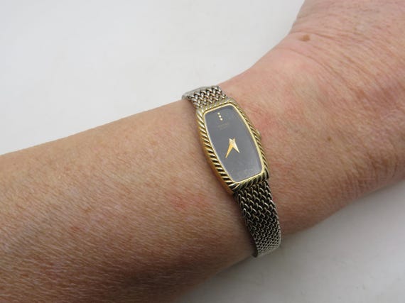 Vintage Gold Plated Seiko Rectangle Watch – Tank Dial, 6.7" Band (q30)
