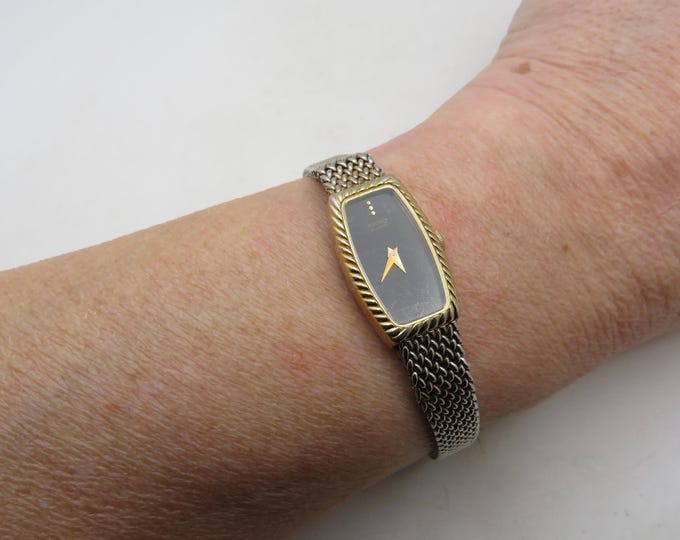 Vintage Gold Plated Seiko Rectangle Watch – Tank Dial, 6.7" Band (q30)