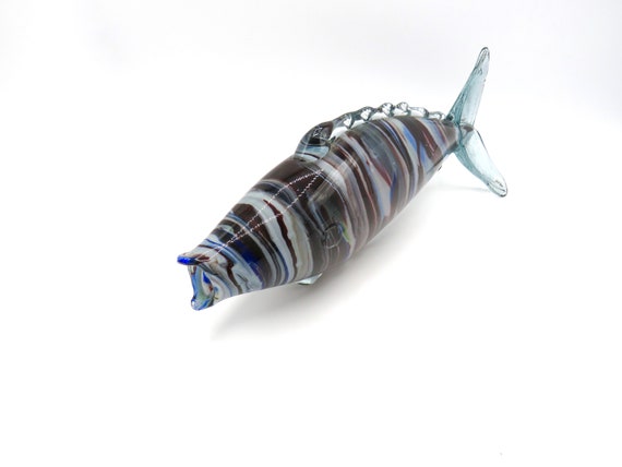 vintage glass fish / glass / Large Exotic glass / 13" / retro