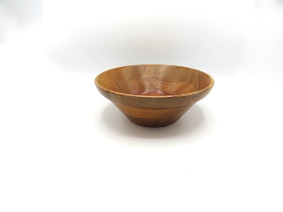 Vintage fruit bowl  / danish Solid wood bowl / medium carved wood fruit Bowl /  bowl Round  / vintage / teak fruit bowl