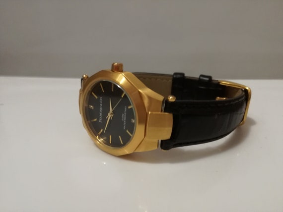 vintage ladies watch / gold quartz watch / Diamo