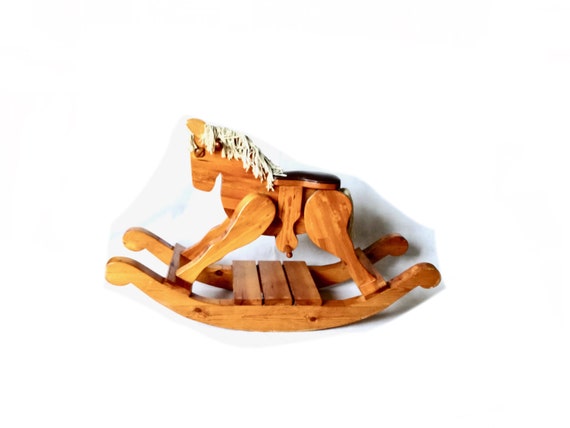 classic wooden rocking horse