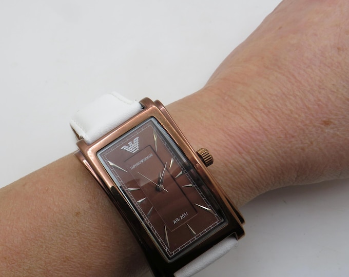 Rectangle watch / Emporio Armani bronze watch / wrist watch / watch / vintage watch  / watch / ladies  watch J22