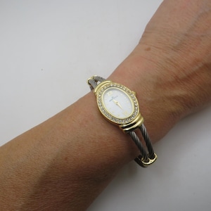 Vintage gold bangle watch  / diamond watch /  Quartz watch / Ladies Dress Watch /  womans Watch /  Gift for her (w14)