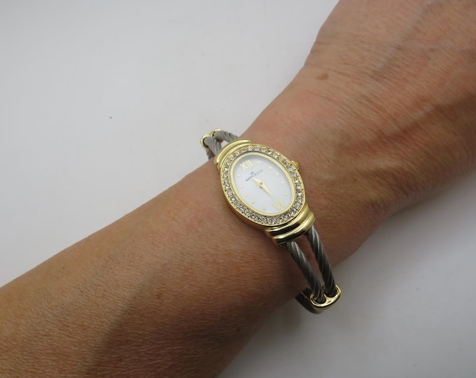 Vintage gold bangle watch  / diamond watch /  Quartz watch / Ladies Dress Watch /  womans Watch /  Gift for her (w14)