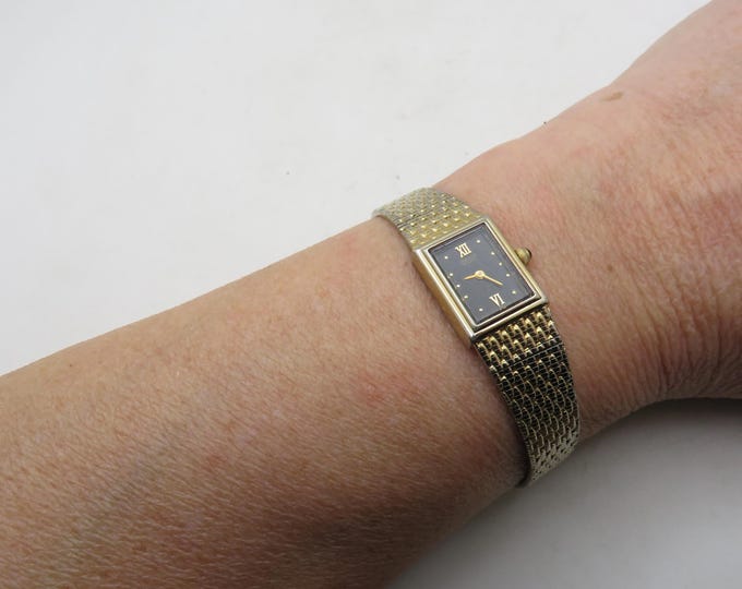 Vintage Gold Plated Citizen Rectangle Watch – Tank Dial, 6.8" Band (a14)