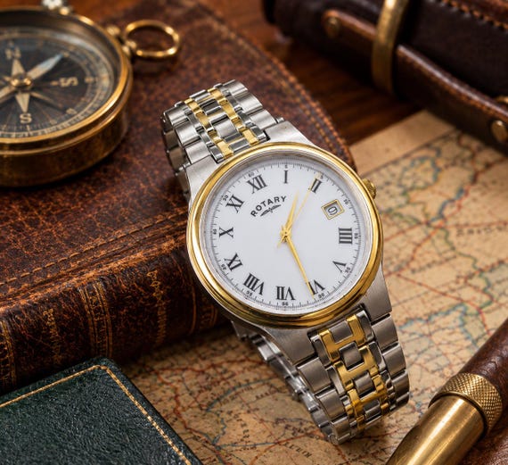 Vintage Rotary watch / two tone watch / Swiss watch / vintage gents Watch / watch / vintage sport  / gift for him d6