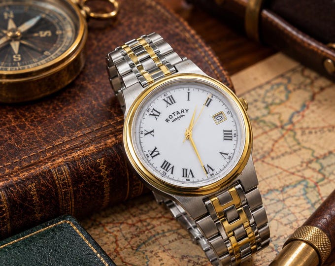 Vintage Rotary watch / two tone watch / Swiss watch / vintage gents Watch / watch / vintage sport  / gift for him d6
