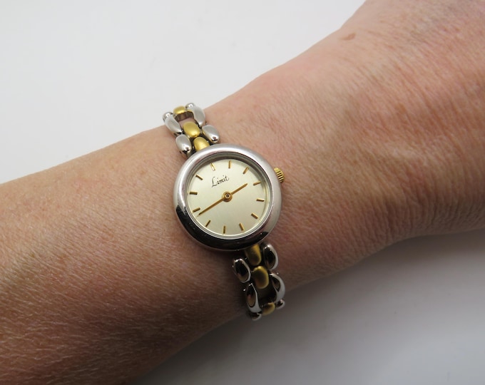 vintage watch / two tone wrist watch / womans watch / limit watch  / watch / ladies watch (b11)