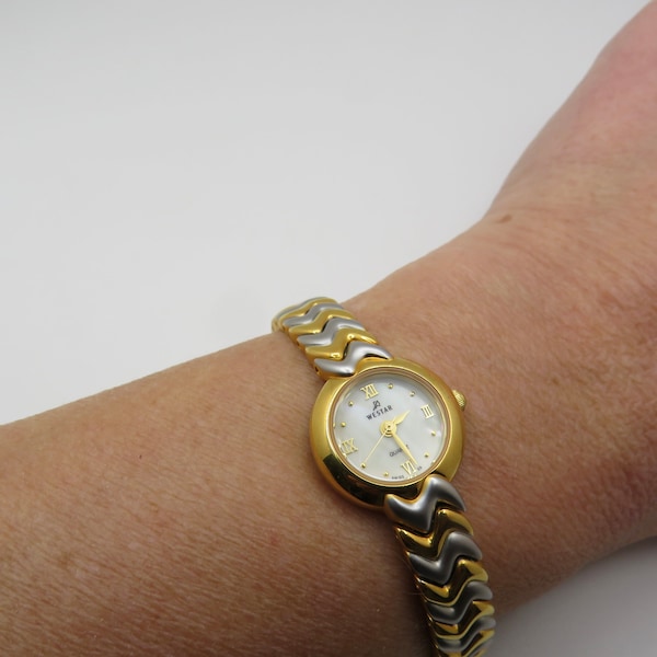 montre vintage / Westar montre suisse pour femme / poignet 6 » / montre-bracelet vintage bicolore / montre vintage / montre / montre pour dames H27