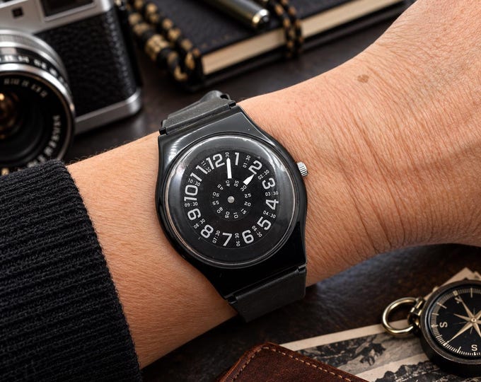 Softech London, Black,Second wheel Watch, 38mm deadstock (Y19)