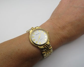 vintage womens gate bracelet Watch / heart dial / large wrist 7.8" / vintage / womens  watch (f30)