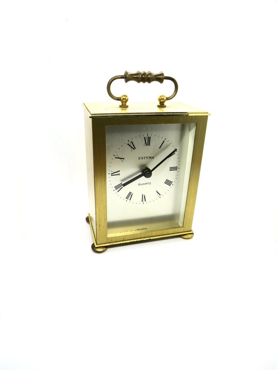 vintage Mantle clock / carriage  clock / made in Germany Clock / retro clock  /  Working clock /