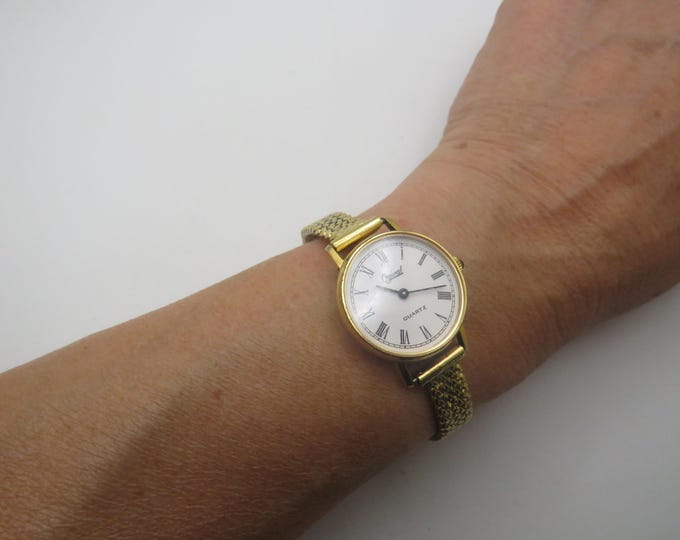 vintage watch / gold watch / wrist 6.6" watch / vintage dress watch  / 90s watch / ladies watch (x27)