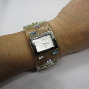 Vintage Storm bangle / cuff bracelet Quartz watch /  cuff Dress Watch /  womens Watches / ice  / Gift for her (A7)