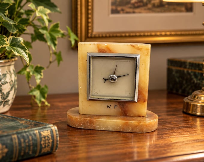 Art deco Stone Barometer  vintage gift gauge  (RB)