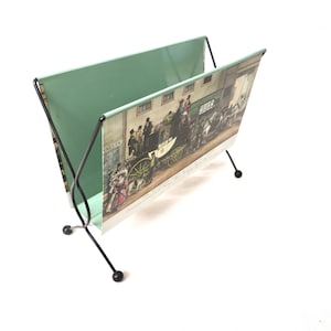 vintage magazine rack / wire magazine rack / classic retro atomic /  Black stainless steel magazine rack vintage