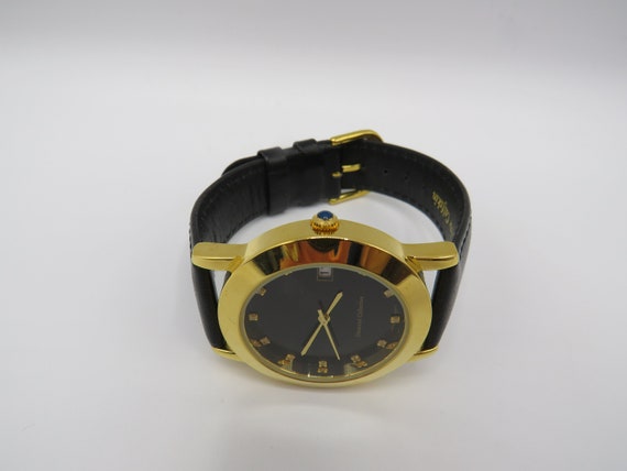 Vintage dress date gold watch / quartz watch / di… - image 4