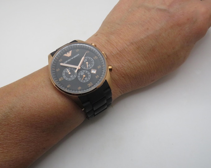 vintage watch / Armani  sports dress watch  / small wrist 6.2" / gift for him / Large dial Watch / vintage Watch / vintage / q1