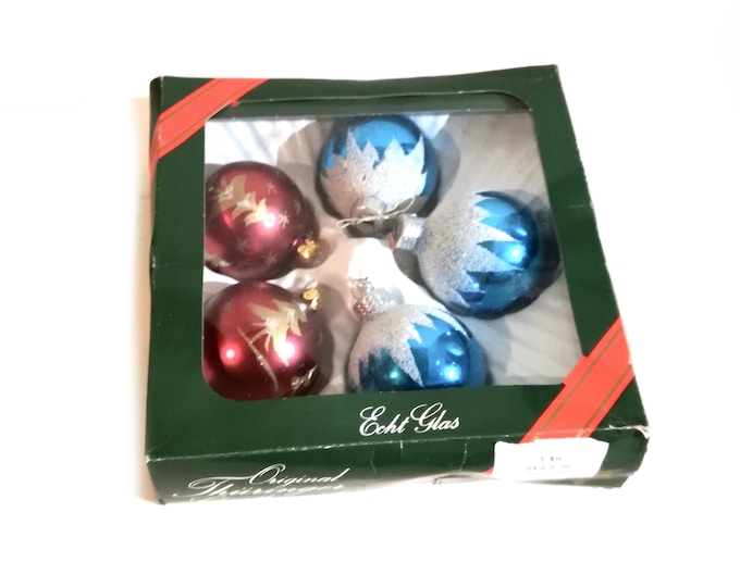 Vintage Christmas glass baubles / Festive Glass /  Christmas Tree Ornaments / made in GDR