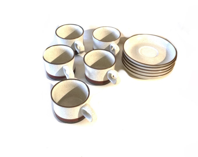 Denby potters wheel set / 10 x vintage tea cup  set /  Rare Espresso / retro coffee / made in England