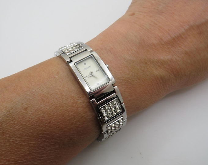 Vintage watch / Square dress watch / DKNY Quartz watch / womens watch Dress Watch /  ladies Watch /  Gift for her h21