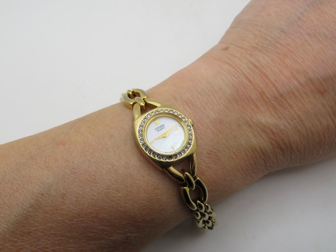 Montre Vintage Citizen Seven - Pour Femme, Mouvement à Quartz, Boîtier Et Bracelet Dorés, Années 60, Fonctionne