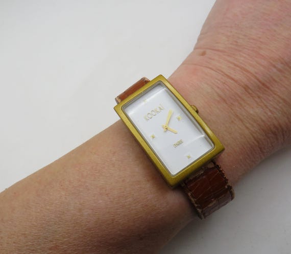 vintage rectangle watch / Quartz watch / Kookia  watch / womens Watches / vintage / gift for her / watch (h16)