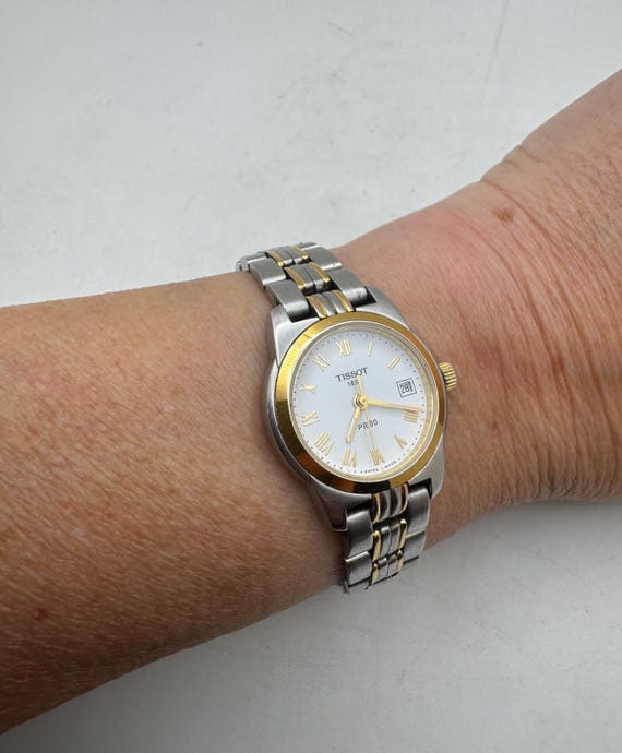 Vintage Tissot PR50 Ladies Watch – Swiss Made Two-Tone Stainless Steel Date Watch (working serviced movement) J27