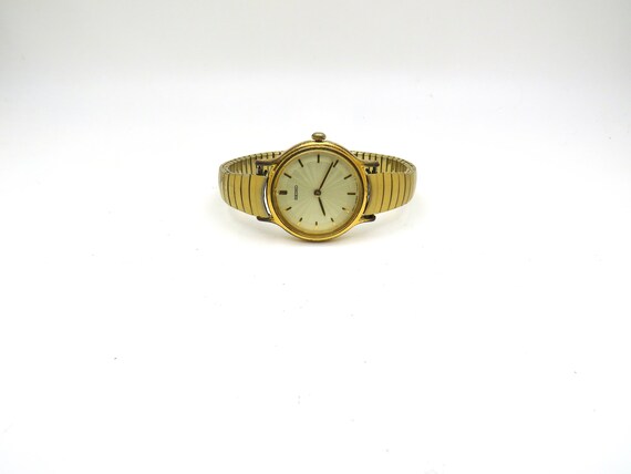 vintage gold watch / 7" wrist size watch expandin… - image 10