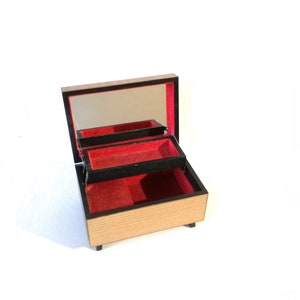 Vintage wooden Musical box / 1970s inlaid wood / VINTAGE /  1960&#39;s / music box / A musical box