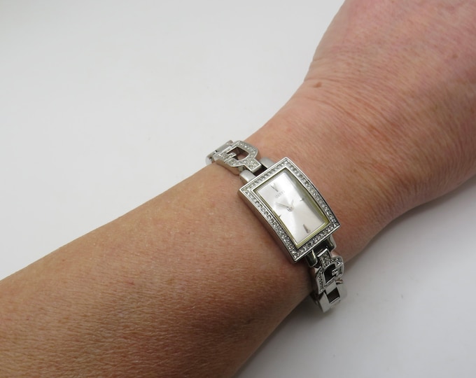 Vintage tank watch / Square dress watch / Guess Quartz watch / womens watch Dress Watch /  ladies Watch / Gift for her (J20)
