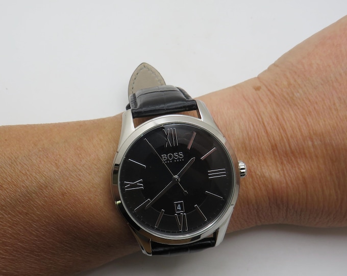 vintage watch / Hugo Boss sports watch  / gift for him / black dial Watch / vintage Watch / vintage / h27