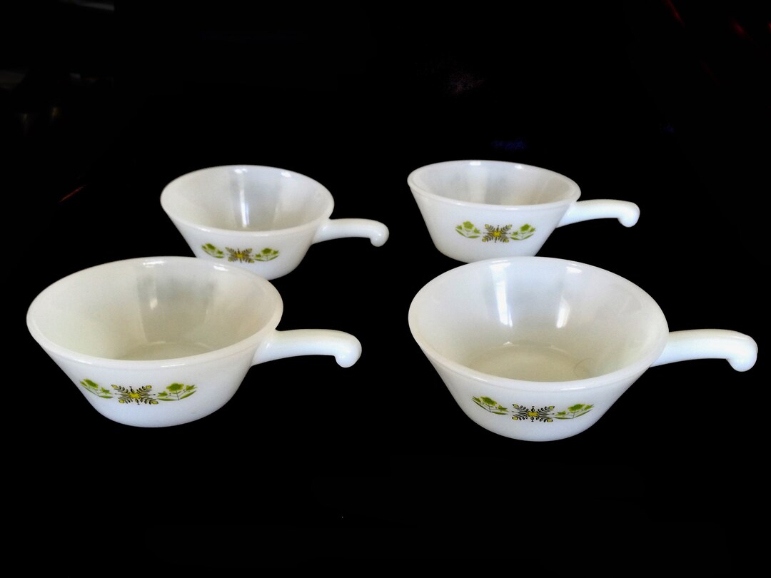 4x Vintage Pyrex / Fire King Meadow Green / Anchor Hocking / Bowl ...