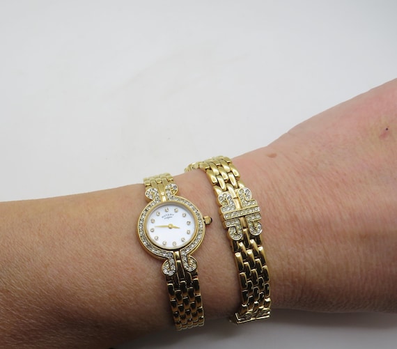 Vintage watch set / Rotary watch / Ladies Dress Watch and bracelet  / wrist size 6.7"/ womans Watch /  Gift for her (c8)