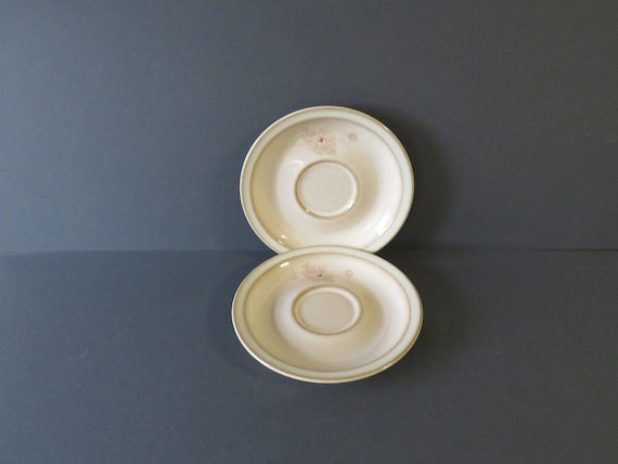 Vintage Denby Sandalwood /  Denby  discontinued / vintage saucer set / Claire Bernard / Rare Espresso / retro coffee / made in England
