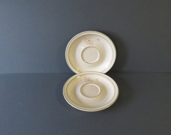 Vintage Denby Sandalwood /  Denby  discontinued / vintage saucer set / Claire Bernard / Rare Espresso / retro coffee / made in England