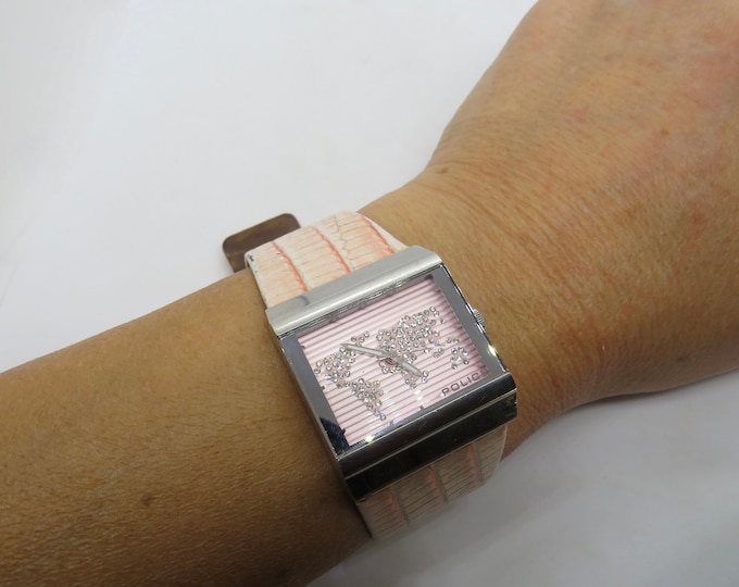 police world dial Dress watch /   Police quartz watch diamond watch / vintage ladies / watch
