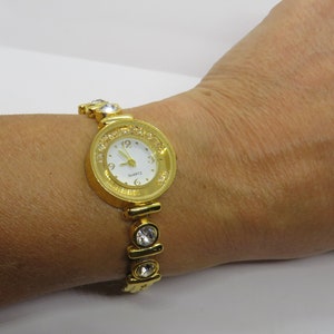 Vintage cocktail watch / diamond watch / gold Dress Watch /  womans Watch /  7.4&quot; wrist / Gift for her (A9)