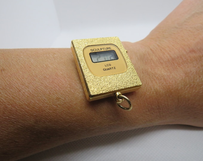 Vintage  Digital square tank neck chain watch /  LCD watch / Digital Watch /  fully working Digital Sports watch