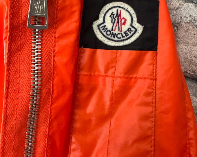 Moncler orange rain jackets size 3 / vintage mens jacket / size Large / menswear / Japan import  (rare)