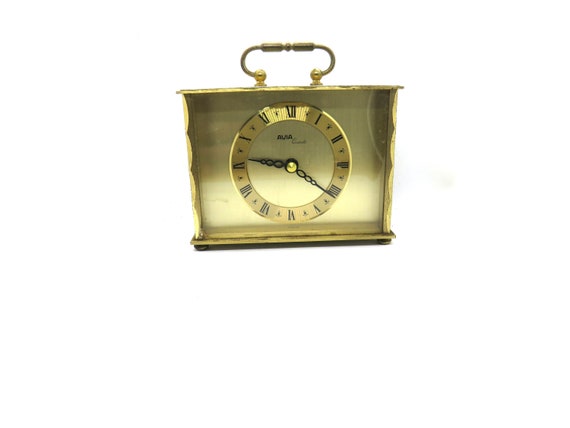 vintage clock / Avia Mantle clock   / carriage  clock / Avia Clock / retro clock  / vintage  Germany  /  Working clock /