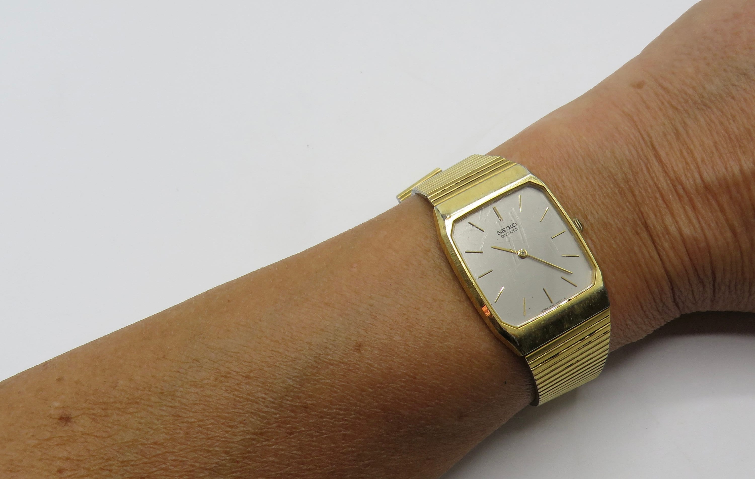Vintage Rectangle Watch / Seiko Gold Plated Tank Dress Watch / - Etsy
