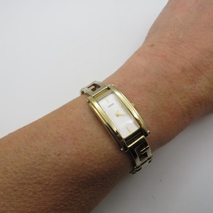Vintage rectangle watch / gold watch / Guess Quartz watch / wrist size 6.2&quot; Watch /  ladies Watch / Gift for her  (s18)