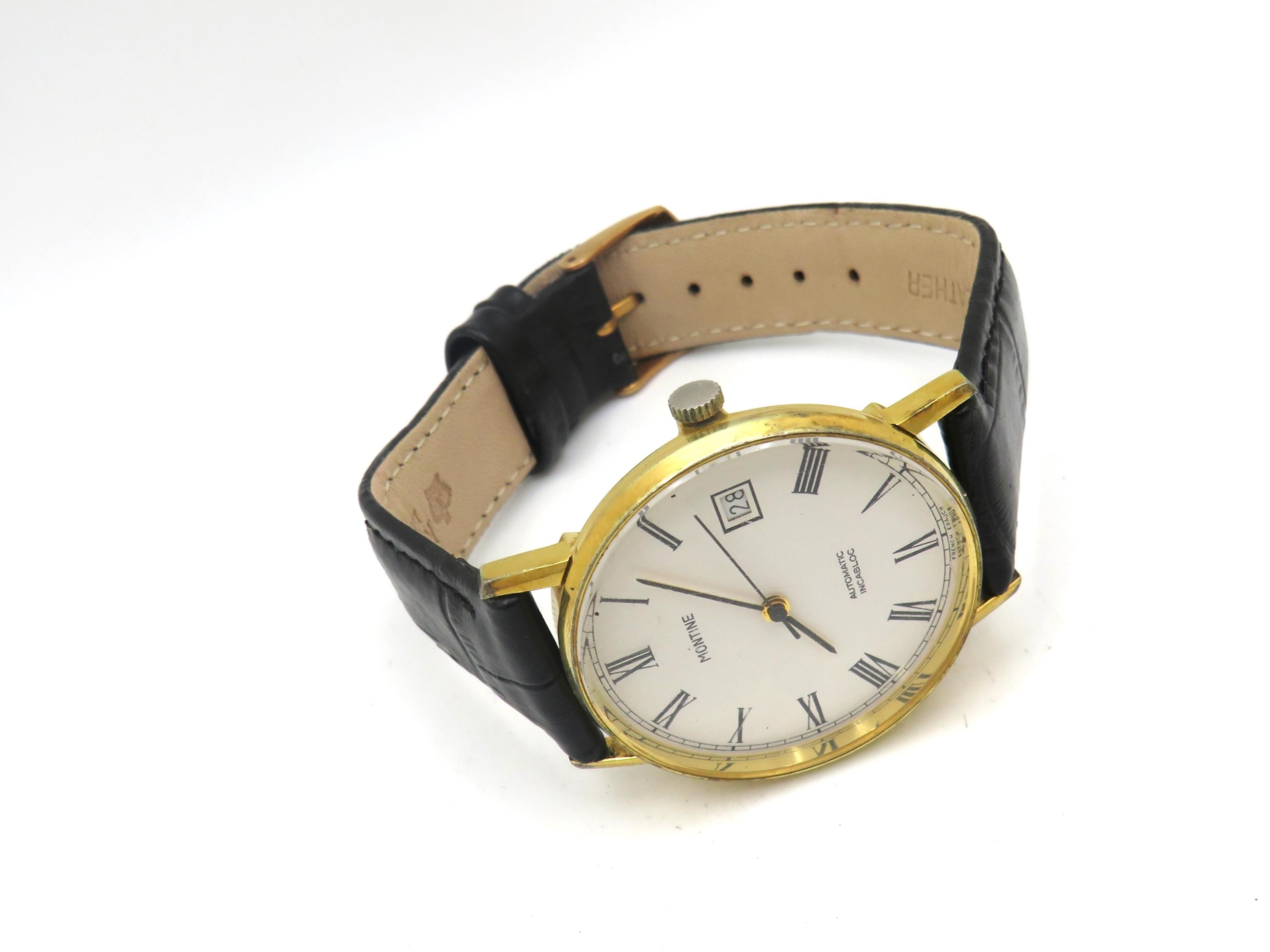 vintage mechanical watch gold automatic watch Montine Winding watch royal watch u6