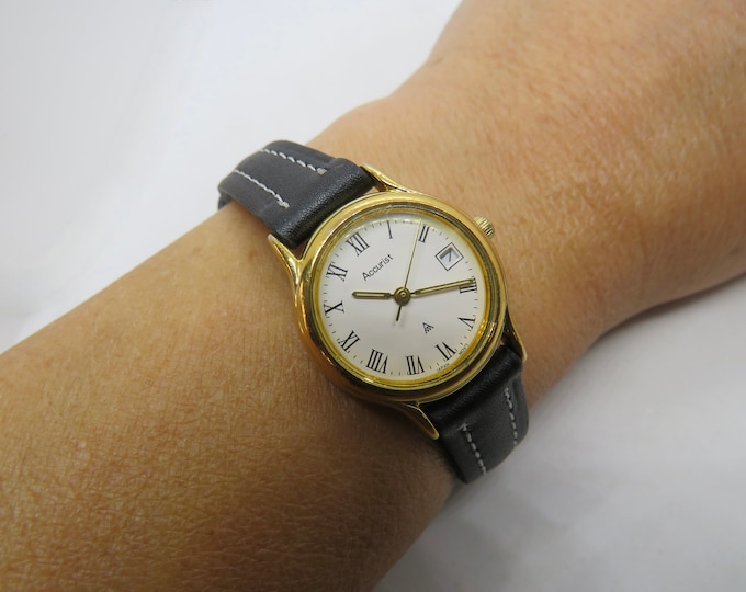 vintage accurst classic ladies dress watch / Vintage gold watch / quartz watch / stainless watch / watch / vintage ladies / watch