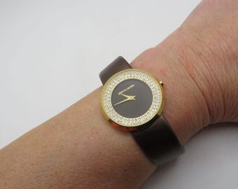 Vintage pierre Cardin /  gold watch / diamond dial watch /  Valentine  Watch / womens Watches /  Gift for her (e16)